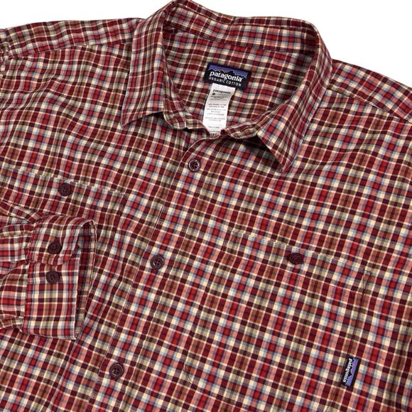 Patagonia Flannel Shirt Organic Cotton Red Plaid Mens Large Gorpcore 53837 - Picture 1 of 9